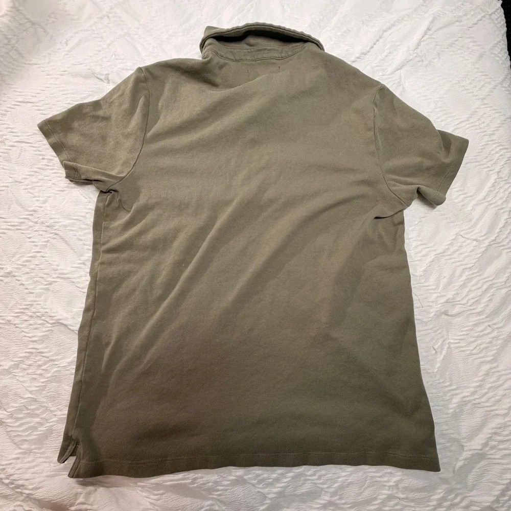 Banana Republic Mens Short Sleeve Polo Shirt Olive Green Cotton Blend Large